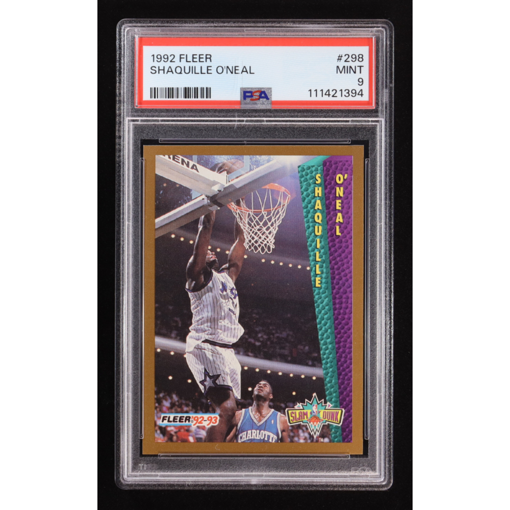 Shaquille O'Neal 1992-93 Fleer #298 RC (PSA 9) at PristineAuction.com