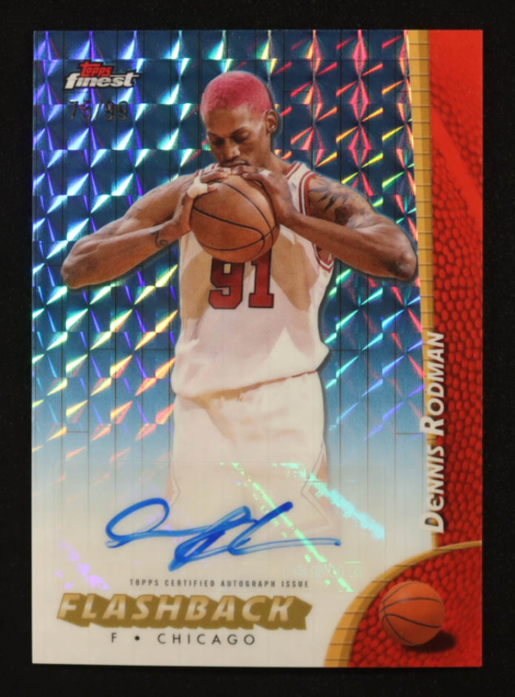 Dennis Rodman 2024 Topps Finest #15 Base Common - Gold Refractor