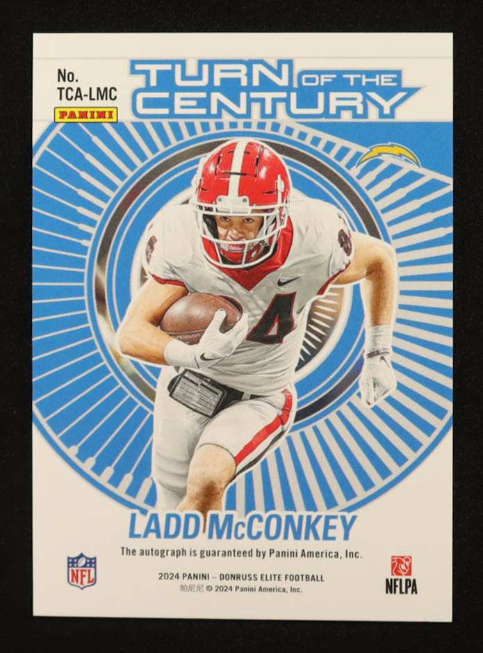 Ladd McConkey 2024 Elite Turn of the Century Autographs #59 #169/499 RC at PristineAuction.com Ladd McConkey 2024 Elite Turn of the Century Autographs #59 #169/499 RC at PristineAuction.com