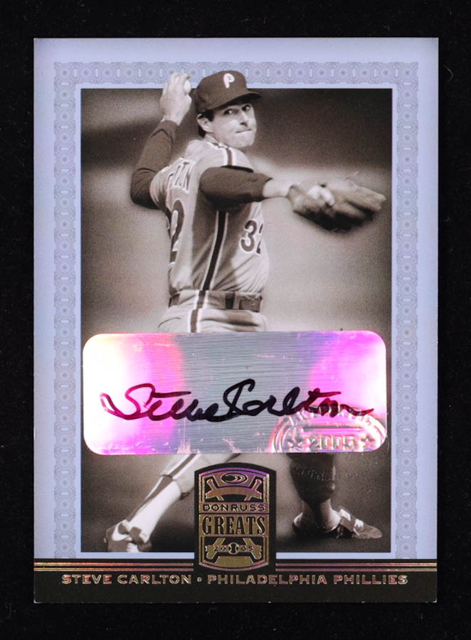 Steve Carlton 2005 Donruss Greats Signature Gold HoloFoil #77 at PristineAuction.com Steve Carlton 2005 Donruss Greats Signature Gold HoloFoil #77 at PristineAuction.com