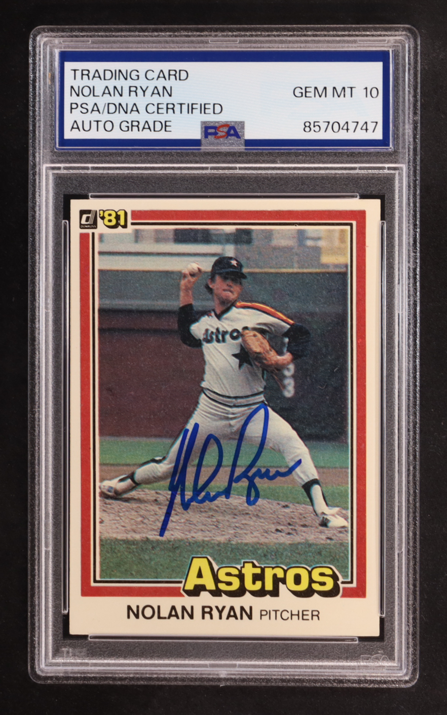 Nolan Ryan Signed 1981 Donruss #260 (PSA | Autograph Graded PSA 10) at PristineAuction.com Nolan Ryan Signed 1981 Donruss #260 (PSA | Autograph Graded PSA 10) at PristineAuction.com