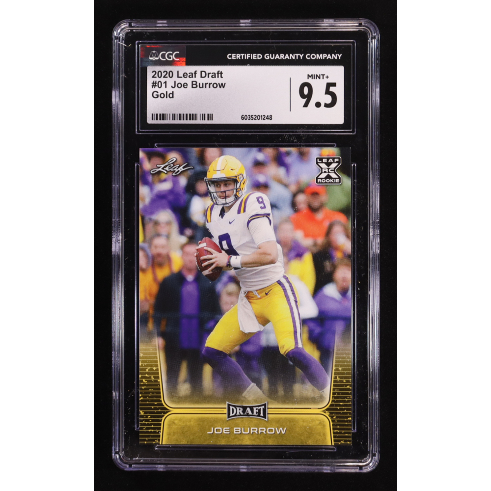 Joe Burrow 2020 Leaf Draft Gold #01 RC (CGC 9.5) at PristineAuction.com