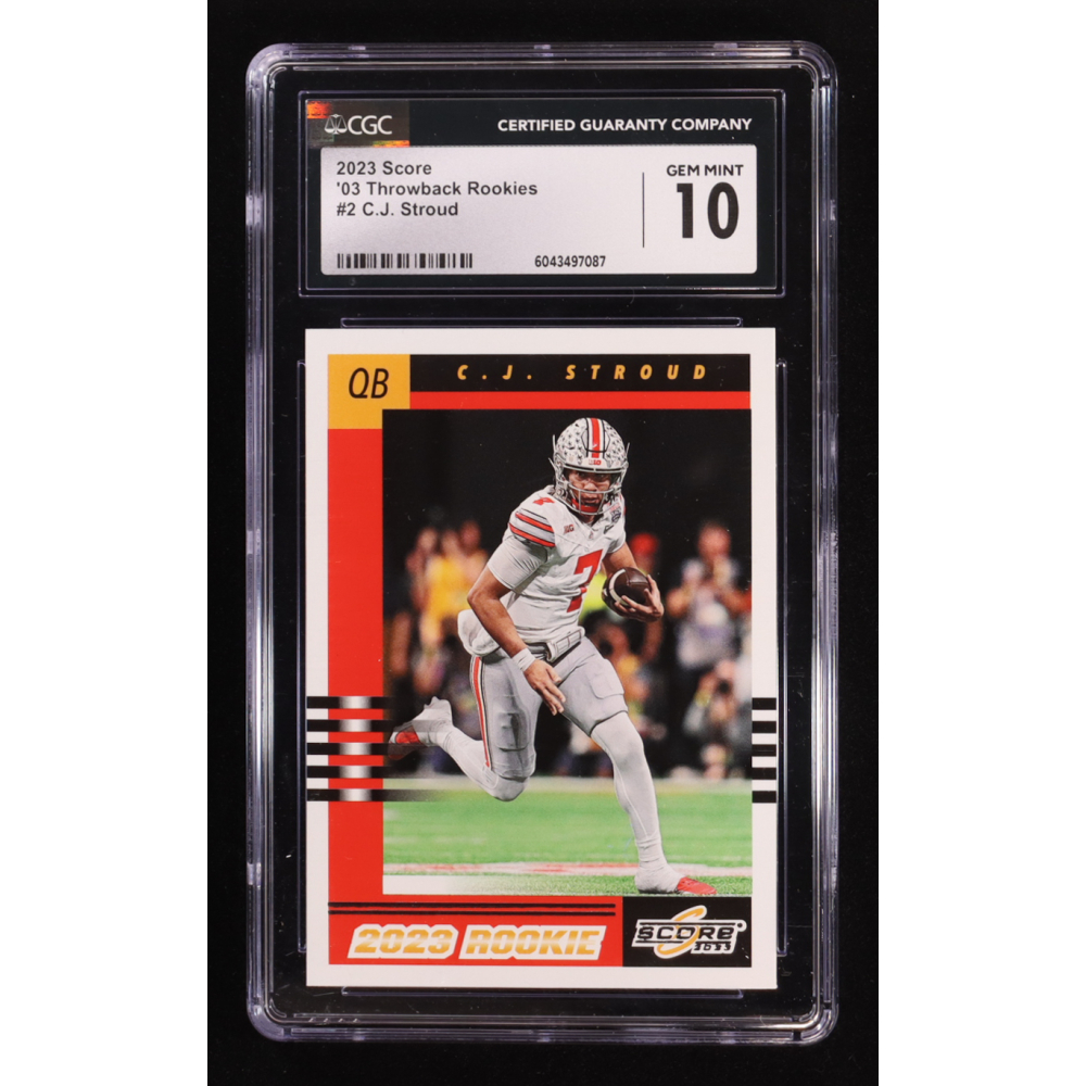 CJ Stroud 2023 Score '03 Throwback Rookies #2 RC (CGC 10) at PristineAuction.com