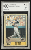 Barry Bonds 1987 Topps #320 RC  (BCCG 10) at PristineAuction.com