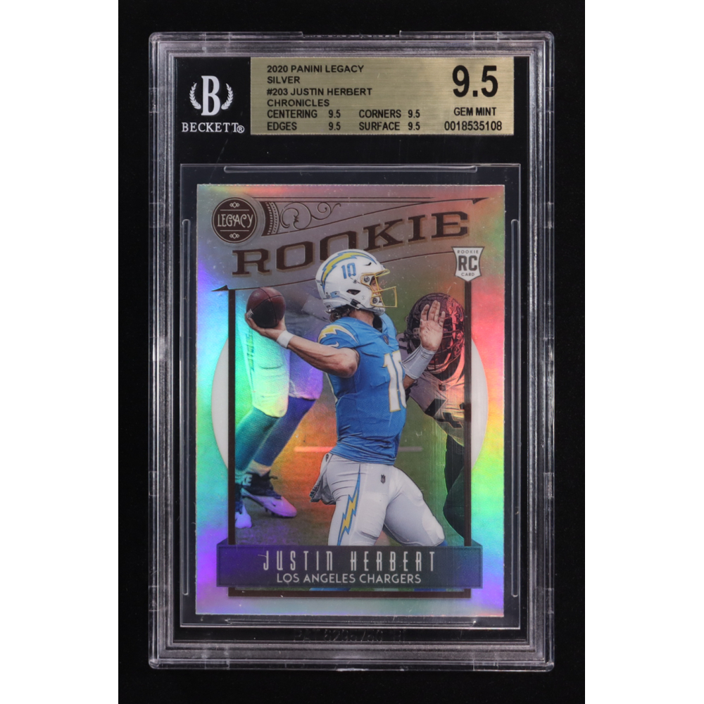 Justin Herbert 2020 Panini Legacy Silver #203 CHRONICLES RC (BGS 9.5) at PristineAuction.com