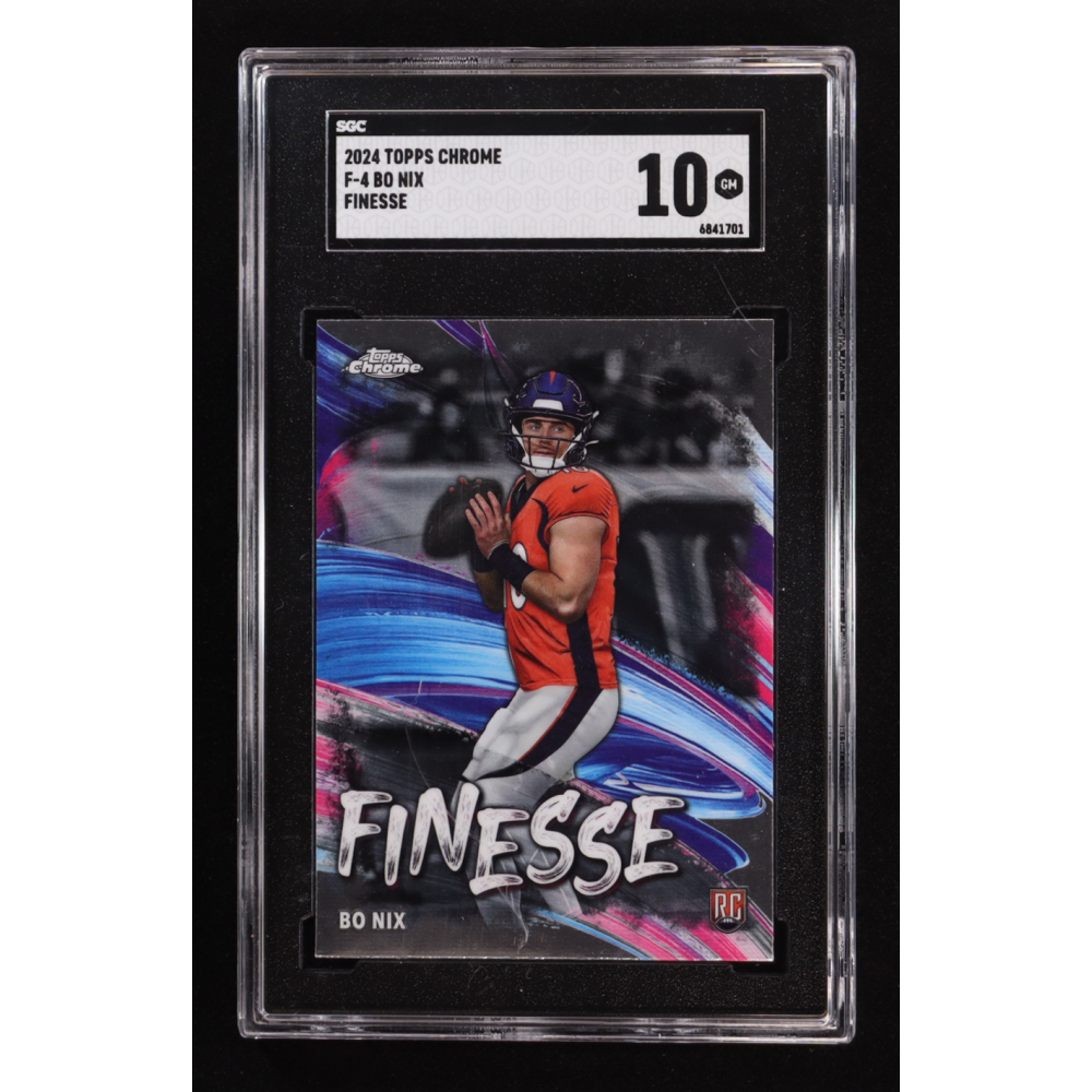 Bo Nix 2024 Topps Chrome Finesse #F4 RC (SGC 10) at PristineAuction.com