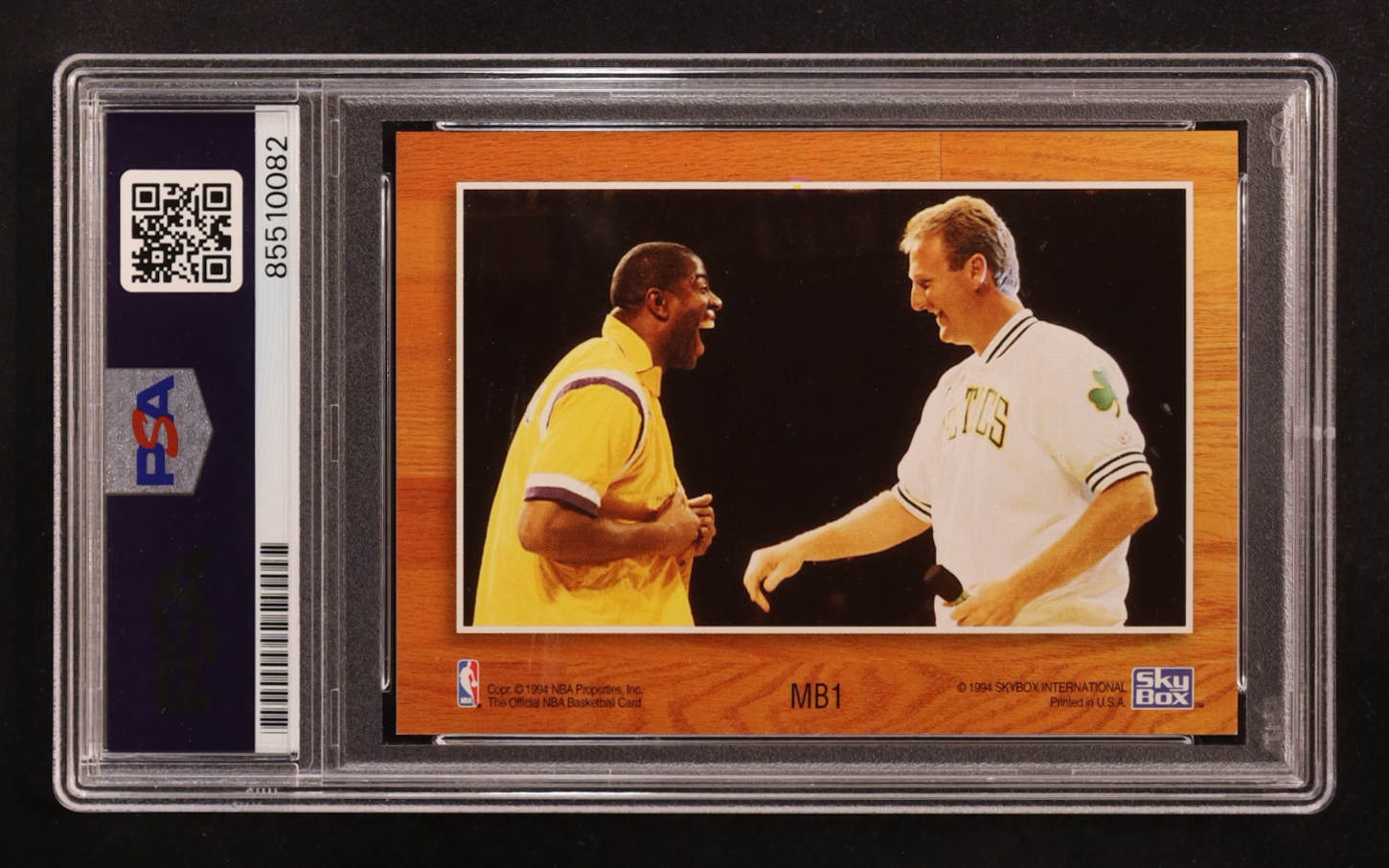 Larry Bird / Magic Johnson Signed 1994 NBA Hoops Skybox #MB1 (PSA | Autograph Graded PSA 10) at PristineAuction.com Larry Bird / Magic Johnson Signed 1994 NBA Hoops Skybox #MB1 (PSA | Autograph Graded PSA 10) at PristineAuction.com