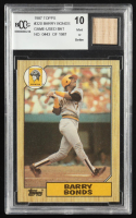 Barry Bonds 1987 Topps #320 RC With Game-Used Bat Relic #0043/1987 (BCCG 10) at PristineAuction.com