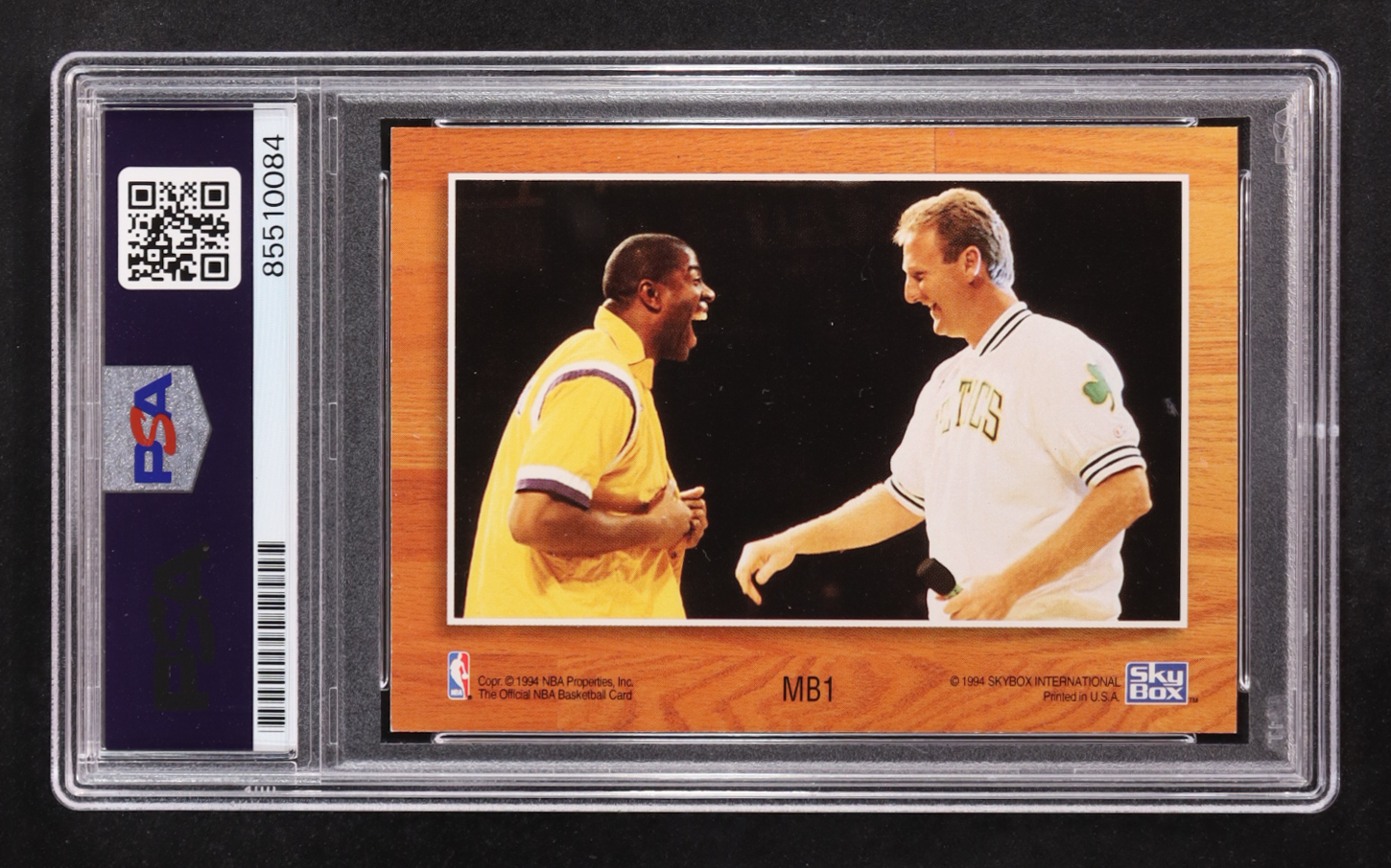 Larry Bird / Magic Johnson Signed 1994 NBA Hoops Skybox #MB1 (PSA | Autograph Graded PSA 10) at PristineAuction.com Larry Bird / Magic Johnson Signed 1994 NBA Hoops Skybox #MB1 (PSA | Autograph Graded PSA 10) at PristineAuction.com