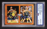 Larry Bird / Magic Johnson Signed 1994 NBA Hoops Skybox #MB1 (PSA | Autograph Graded PSA 10) at PristineAuction.com