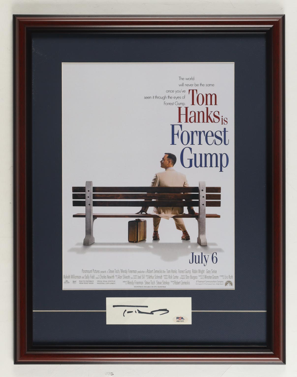 Tom Hanks Signed "Forrest Gump" Custom Framed Cut Display with Photo (PSA) at PristineAuction.com Tom Hanks Signed "Forrest Gump" Custom Framed Cut Display with Photo (PSA) at PristineAuction.com