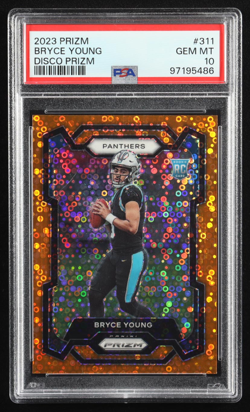 Bryce Young 2023 Panini Prizm Prizms Orange Disco #311 RC (PSA 10) at PristineAuction.com Bryce Young 2023 Panini Prizm Prizms Orange Disco #311 RC (PSA 10) at PristineAuction.com