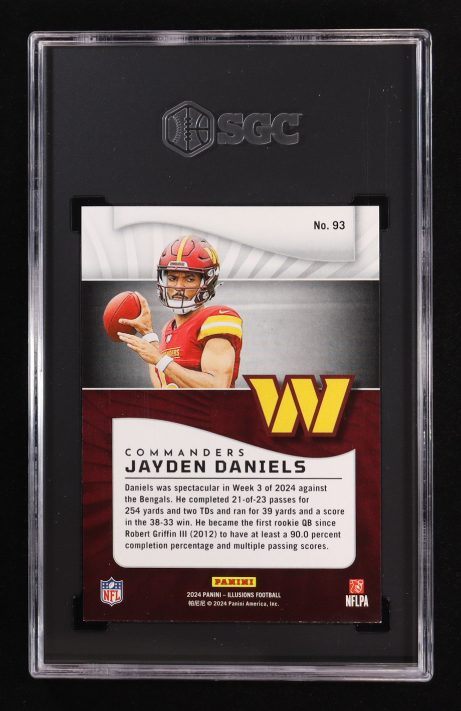Jayden Daniels 2024 Panini Illusions Retail #93 RC (SGC 9.5) at PristineAuction.com Jayden Daniels 2024 Panini Illusions Retail #93 RC (SGC 9.5) at PristineAuction.com
