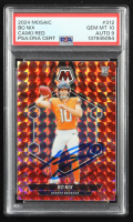 Bo Nix Signed 2024 Panini Mosaic Mosaic Camo Red #312 RC (PSA 10 | Autograph Graded PSA 9) at PristineAuction.com