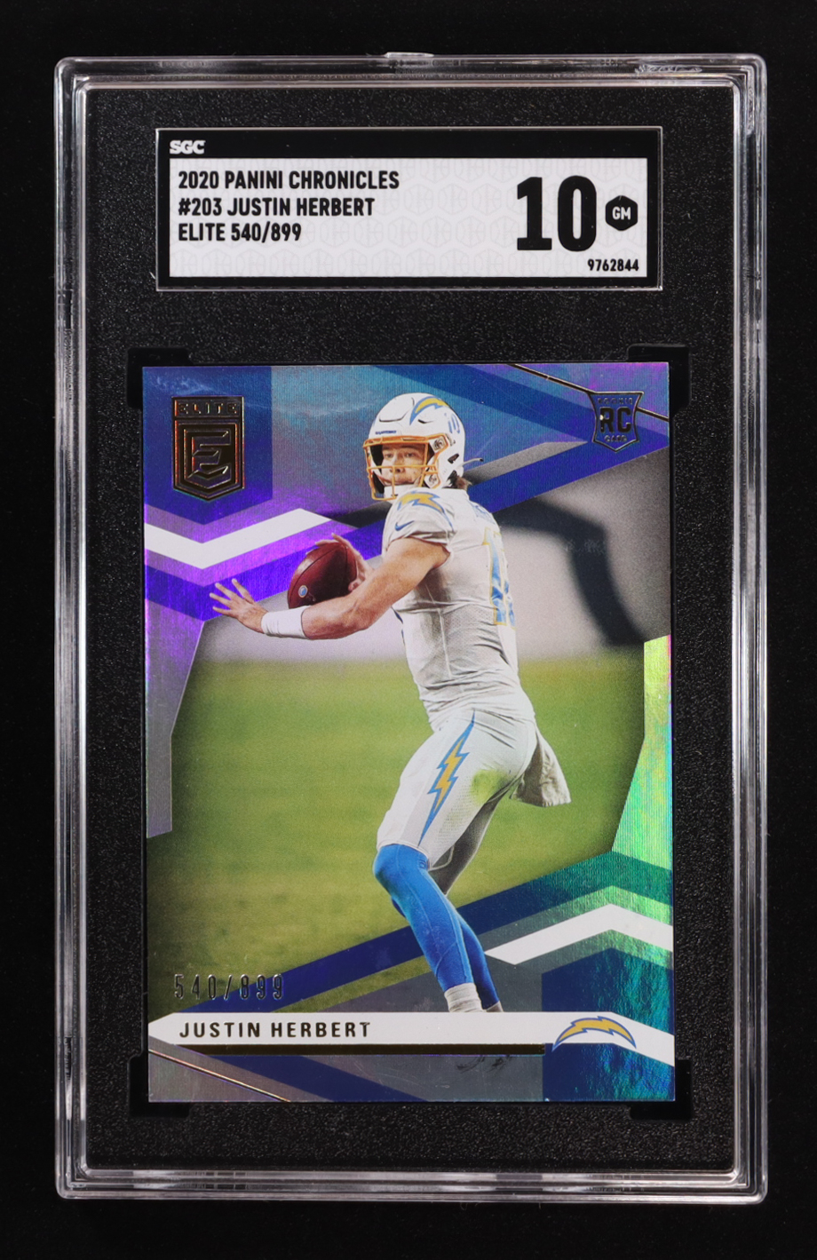 Justin Herbert 2020 Elite #203 #540/999 CHRONICLES RC (SGC 10) at PristineAuction.com Justin Herbert 2020 Elite #203 #540/999 CHRONICLES RC (SGC 10) at PristineAuction.com