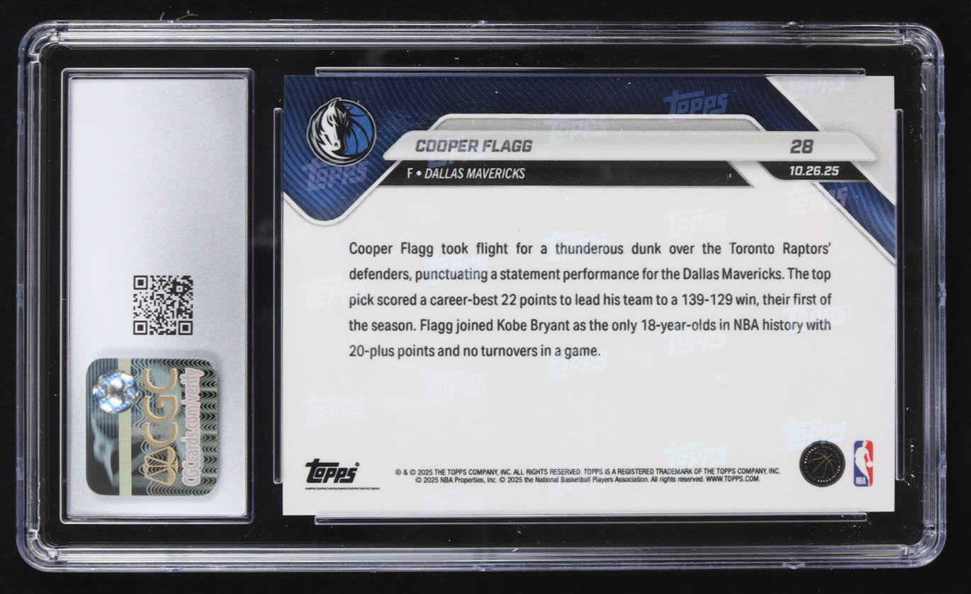 Cooper Flagg 2025-26 Topps Now Green Foil #28 #63/99 RC (CGC 9.5) at PristineAuction.com Cooper Flagg 2025-26 Topps Now Green Foil #28 #63/99 RC (CGC 9.5) at PristineAuction.com