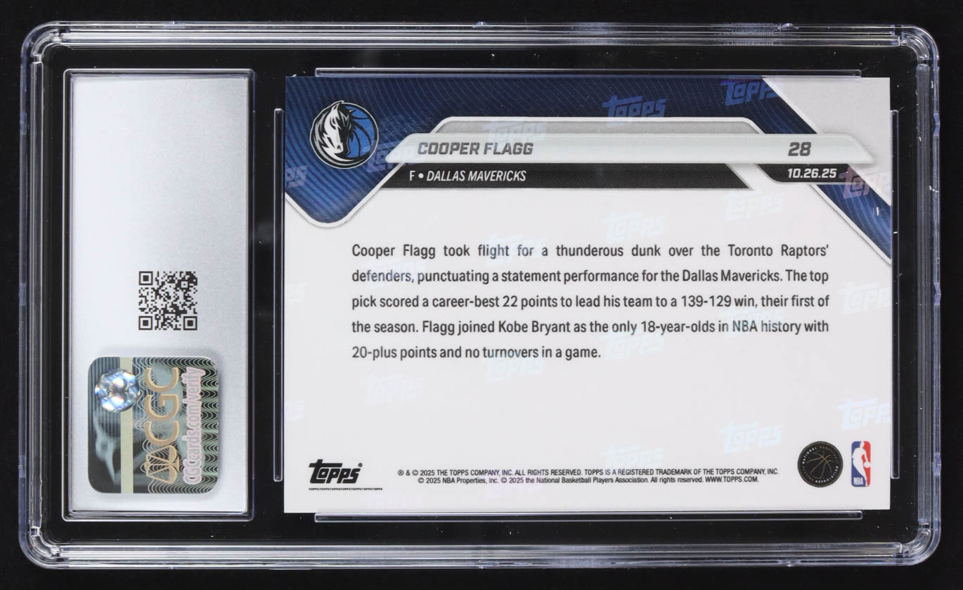 Cooper Flagg 2025-26 Topps Now Green Foil #28 #03/99 RC (CGC 9.5) at PristineAuction.com Cooper Flagg 2025-26 Topps Now Green Foil #28 #03/99 RC (CGC 9.5) at PristineAuction.com