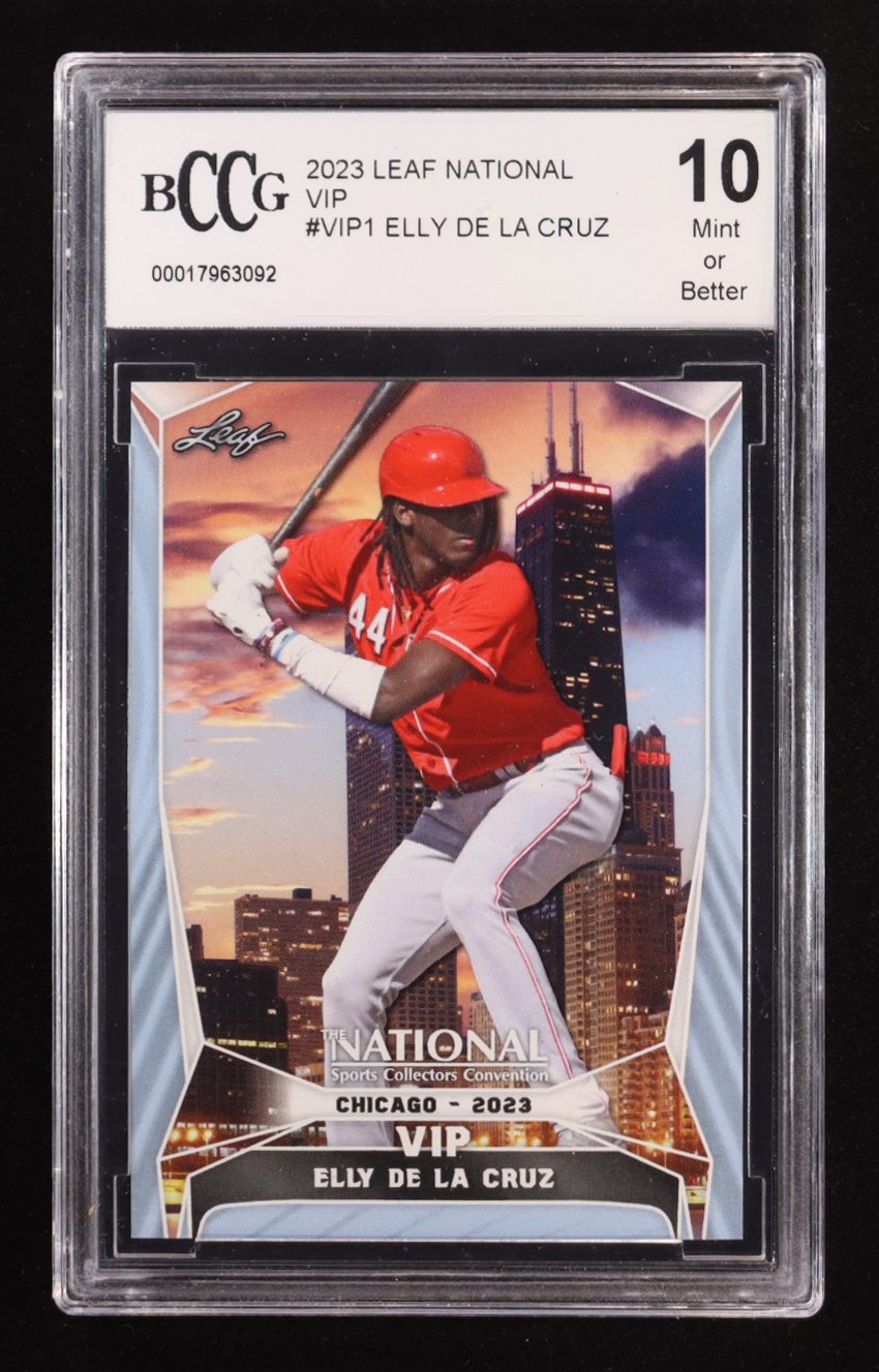 Elly De La Cruz 2023 Leaf National VIP #VIP1 RC (BCCG 10) at PristineAuction.com Elly De La Cruz 2023 Leaf National VIP #VIP1 RC (BCCG 10) at PristineAuction.com