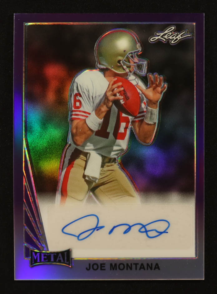 Joe Montana 2024 Leaf Joe Montana Legacy '90 Leaf Prismatic Purple #90LJM4 #1/10 at PristineAuction.com Joe Montana 2024 Leaf Joe Montana Legacy '90 Leaf Prismatic Purple #90LJM4 #1/10 at PristineAuction.com