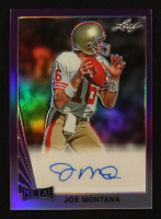 Joe Montana 2024 Leaf Joe Montana Legacy '90 Leaf Prismatic Purple #90LJM4 #9/10 at PristineAuction.com