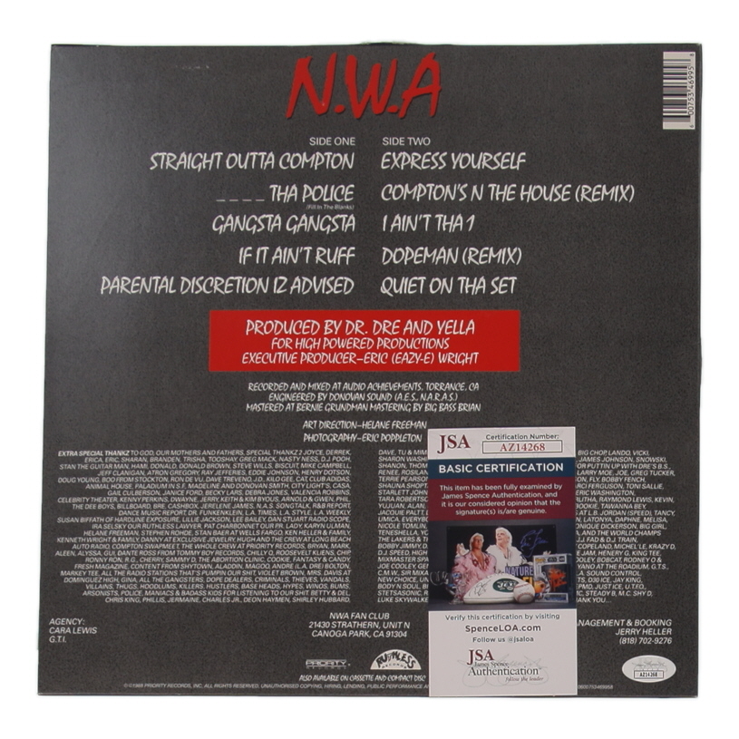 Ice Cube Signed "Straight Outta Compton" Vinyl Record Album (JSA) at PristineAuction.com Ice Cube Signed "Straight Outta Compton" Vinyl Record Album (JSA) at PristineAuction.com