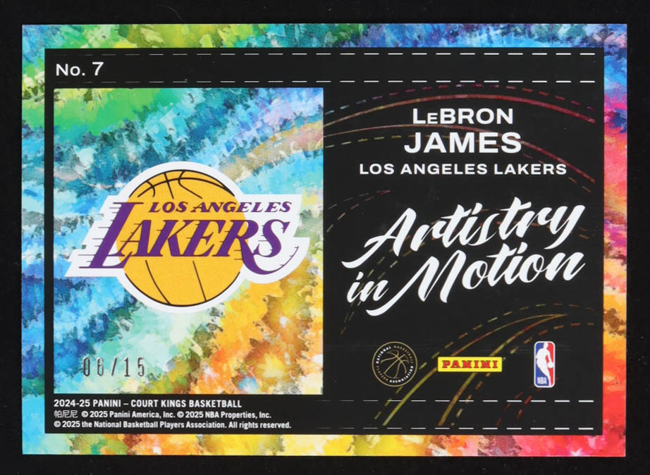 LeBron James 2024-25 Court Kings Artistry in Motion Pink #7 #06/15 at PristineAuction.com LeBron James 2024-25 Court Kings Artistry in Motion Pink #7 #06/15 at PristineAuction.com