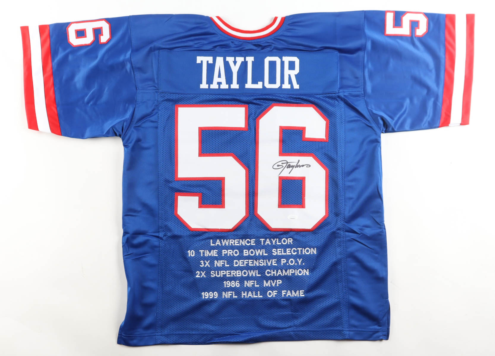 Lawrence Taylor Signed Career Highlight Stat Jersey (JSA) at PristineAuction.com Lawrence Taylor Signed Career Highlight Stat Jersey (JSA) at PristineAuction.com