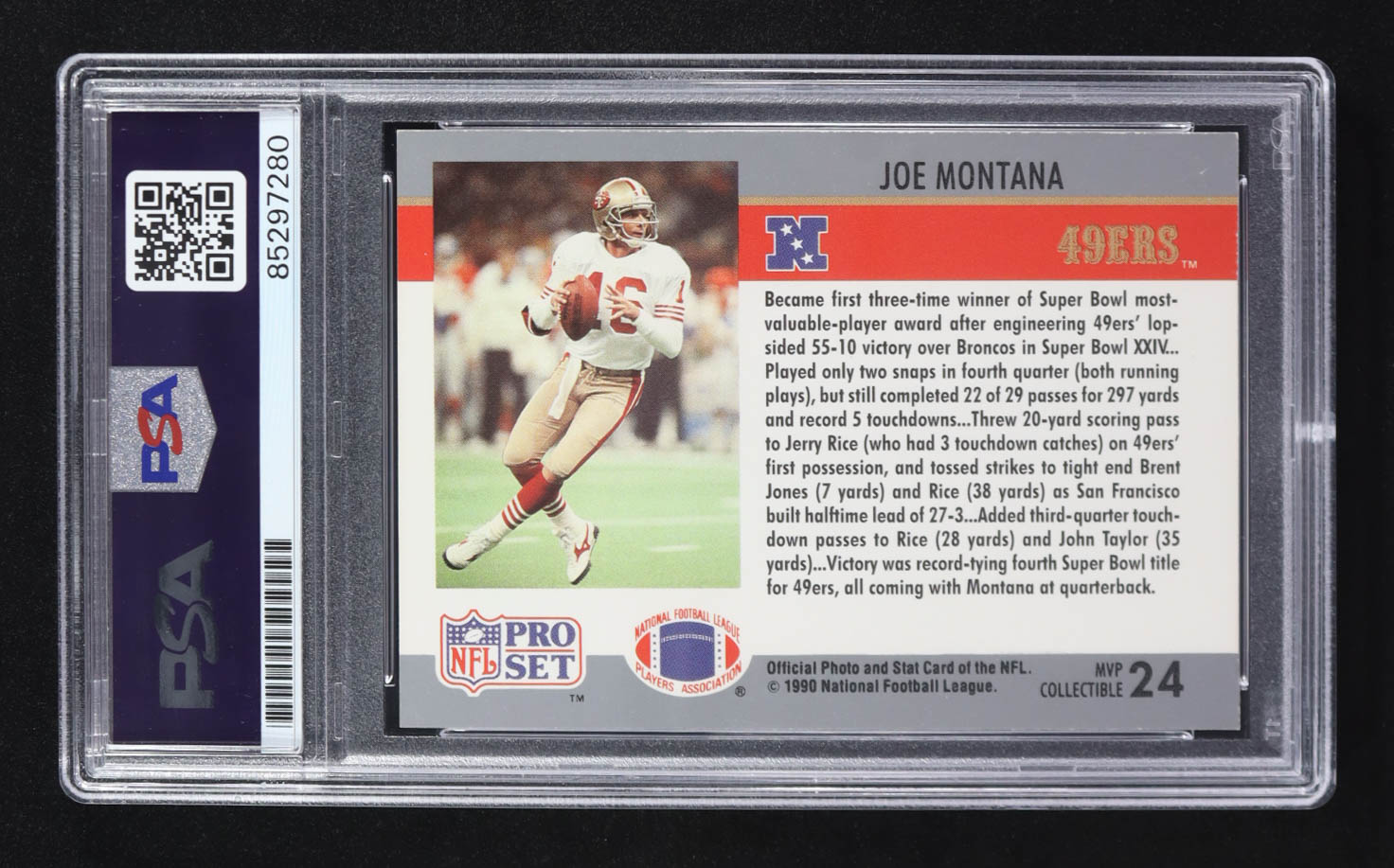Joe Montana Signed 1990 Pro Set Super Bowl MVP's #24 (PSA | Auto 10) at PristineAuction.com Joe Montana Signed 1990 Pro Set Super Bowl MVP's #24 (PSA | Auto 10) at PristineAuction.com