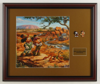 Thomas Kinkade "Mickey & Minnie on Safari" Custom Framed Print Display with Mickey & Minnie Pins at PristineAuction.com
