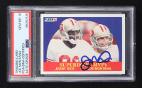 Joe Montana Signed 1990 Fleer #397 Super Bowl MVP's Jerry Rice / Joe Montana HOR (PSA | Auto 10) at PristineAuction.com