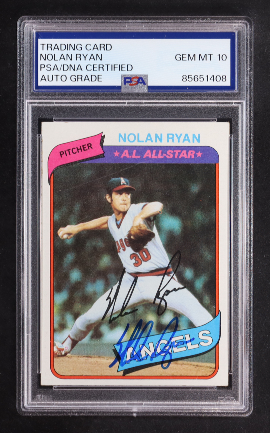 Nolan Ryan Signed 1980 Topps #580 (PSA 10) at PristineAuction.com Nolan Ryan Signed 1980 Topps #580 (PSA 10) at PristineAuction.com