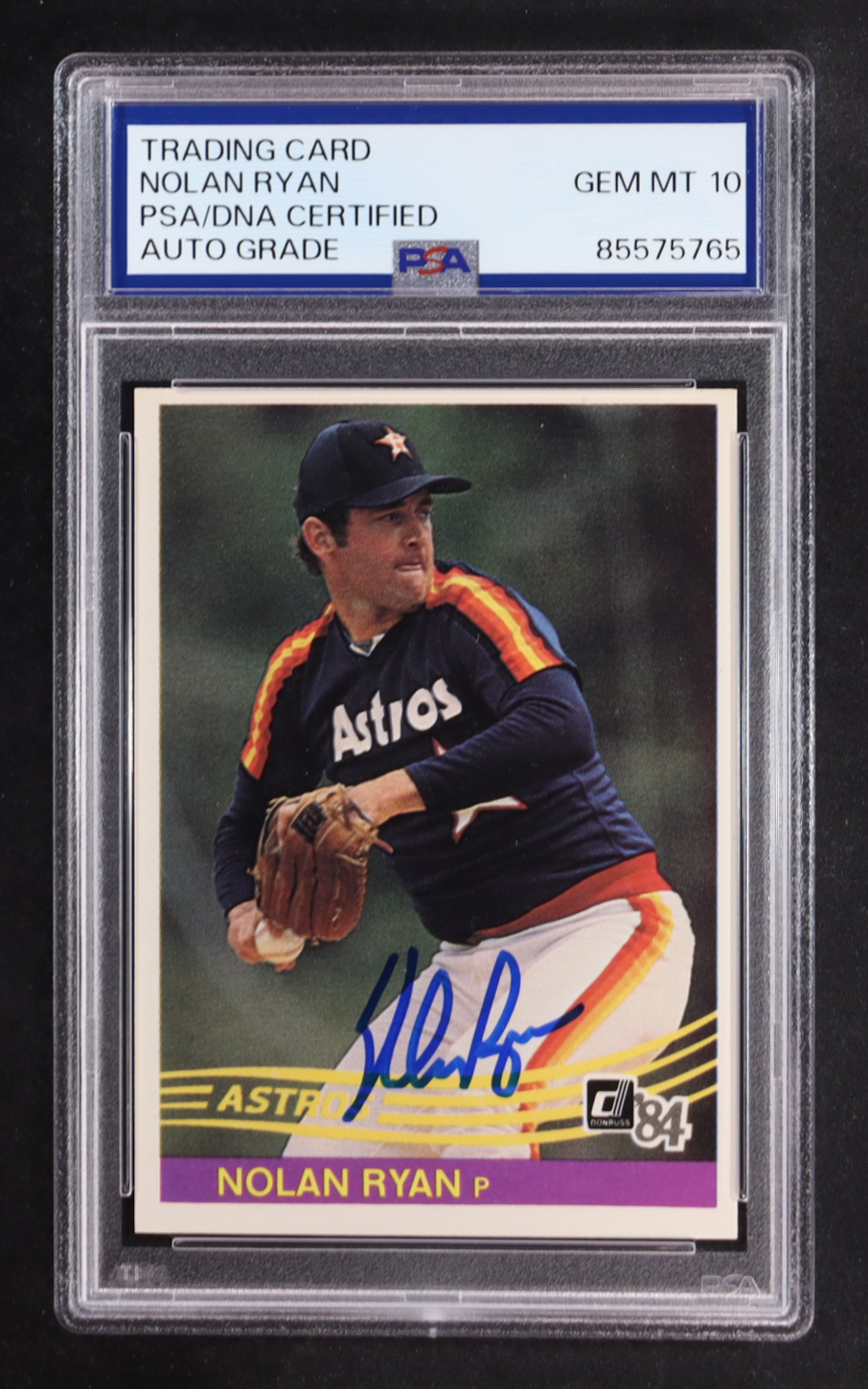 Nolan Ryan Signed 1984 Donruss #60 (PSA 10) at PristineAuction.com Nolan Ryan Signed 1984 Donruss #60 (PSA 10) at PristineAuction.com