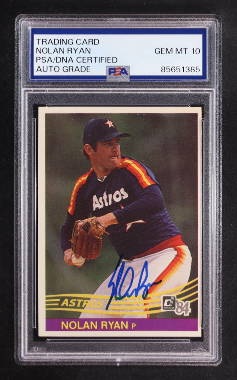 Nolan Ryan Signed 1984 Donruss #60 (PSA 10) at PristineAuction.com Nolan Ryan Signed 1984 Donruss #60 (PSA 10) at PristineAuction.com