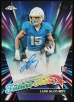 Ladd McConkey 2024 Topps Chrome Future Stars Autographs Aqua Refractors #FSALM #049/199 RC at PristineAuction.com