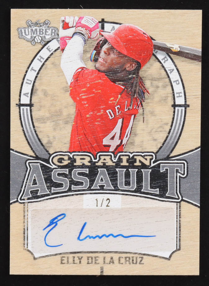 Elly De La Cruz 2024 Leaf Lumber Grain Assault Autographs #GAEC1 #1/2 at PristineAuction.com Elly De La Cruz 2024 Leaf Lumber Grain Assault Autographs #GAEC1 #1/2 at PristineAuction.com