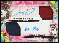 Drake Maye / Jayden Daniels 2024 Topps Inception Dual Rookie Relic Autographs Magenta #DRRADM #13/35 RC at PristineAuction.com