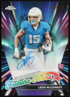 Ladd McConkey 2024 Topps Chrome Future Stars Autographs Aqua Refractors #FSALM #065/199 RC at PristineAuction.com