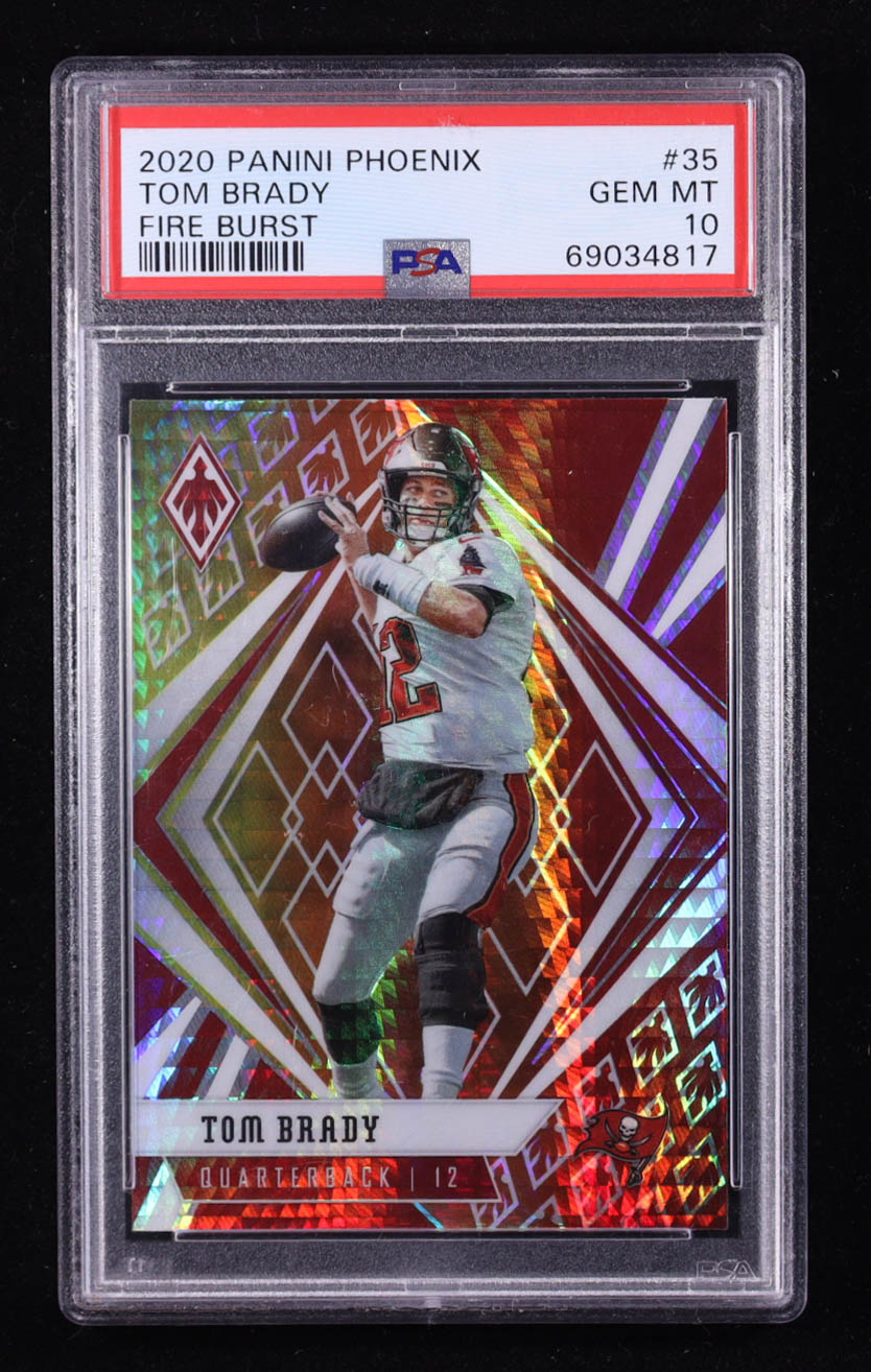 Tom Brady 2020 Panini Phoenix Fire Burst #35 (PSA 10) at PristineAuction.com Tom Brady 2020 Panini Phoenix Fire Burst #35 (PSA 10) at PristineAuction.com
