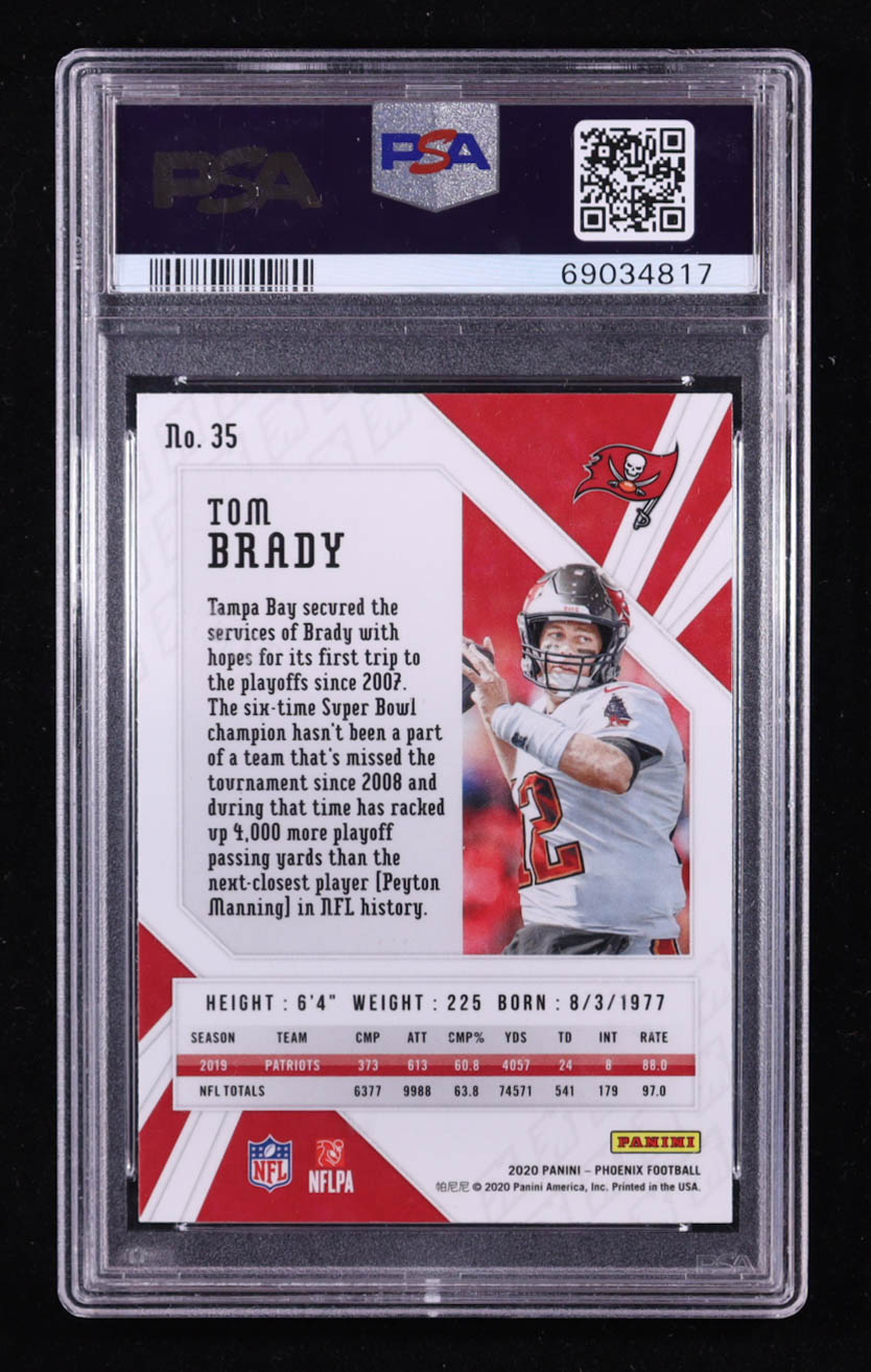 Tom Brady 2020 Panini Phoenix Fire Burst #35 (PSA 10) at PristineAuction.com Tom Brady 2020 Panini Phoenix Fire Burst #35 (PSA 10) at PristineAuction.com