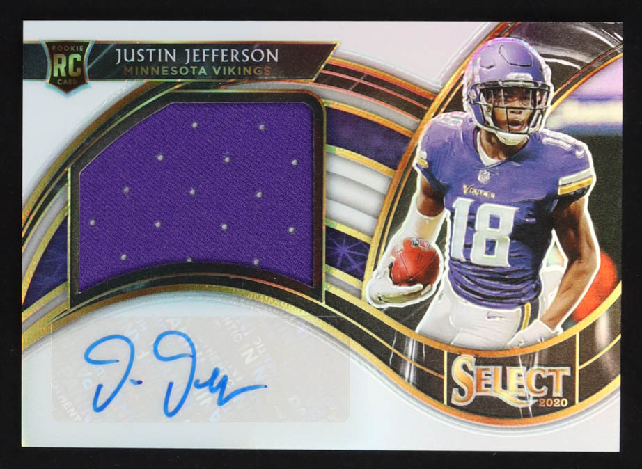 Justin Jefferson 2020 Select Jumbo Rookie Signature Swatches Prizm White #9 #05/75 RC at PristineAuction.com Justin Jefferson 2020 Select Jumbo Rookie Signature Swatches Prizm White #9 #05/75 RC at PristineAuction.com