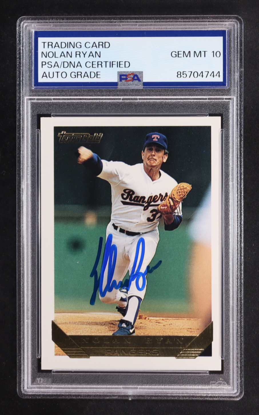 Nolan Ryan Signed 1993 Topps Gold #700 (PSA 10) at PristineAuction.com Nolan Ryan Signed 1993 Topps Gold #700 (PSA 10) at PristineAuction.com