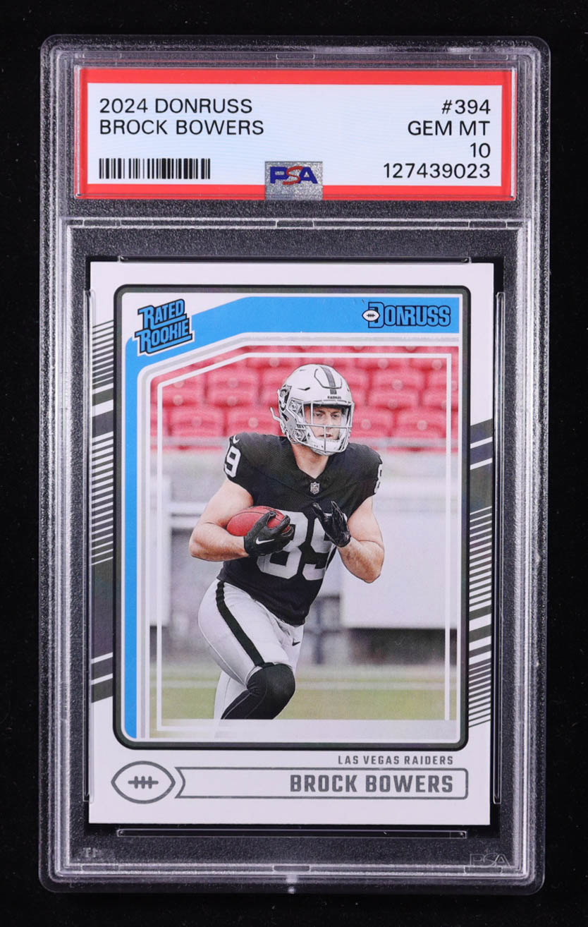 Brock Bowers 2024 Donruss #394 RR RC (PSA 10) at PristineAuction.com Brock Bowers 2024 Donruss #394 RR RC (PSA 10) at PristineAuction.com