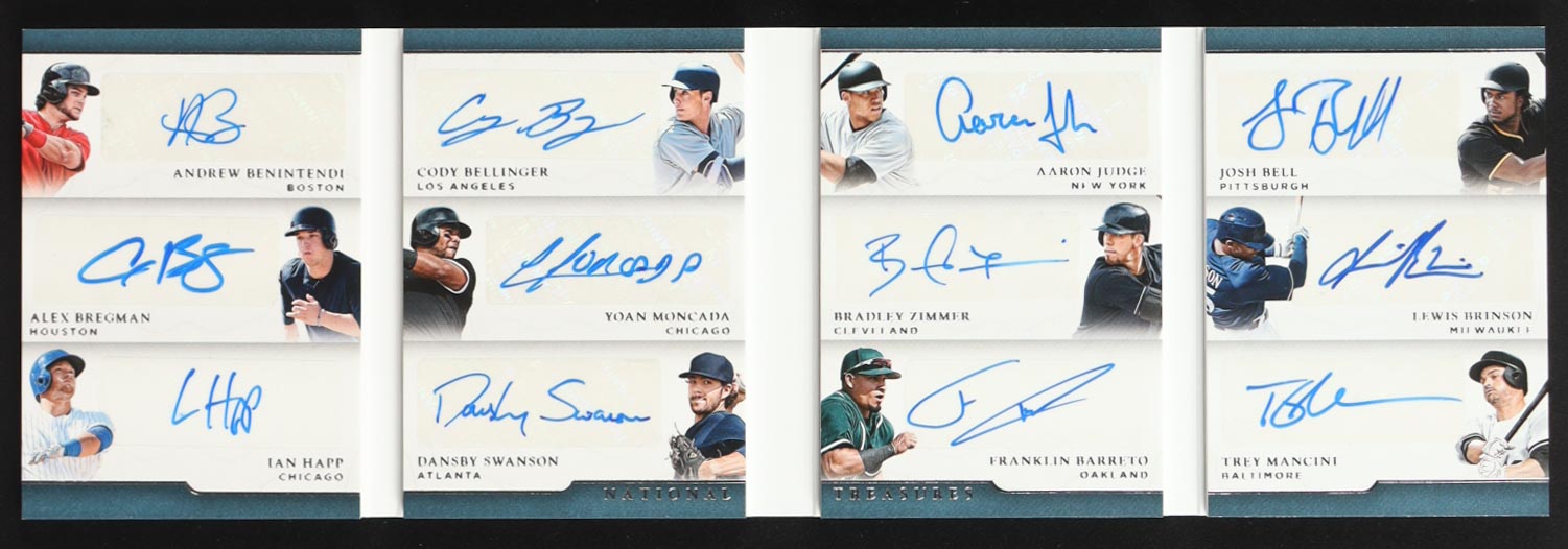 Aaron Judge RC / Cody Bellinger RC / Dansby Swanson RC / Ian Happ RC / Josh Bell RC / Lewis Brinson RC / Trey Mancini RC / 2017 Panini National Treasures 12 Signature Booklet #1 #03/10 at PristineAuction.com Aaron Judge RC / Cody Bellinger RC / Dansby Swanson RC / Ian Happ RC / Josh Bell RC / Lewis Brinson RC / Trey Mancini RC / 2017 Panini National Treasures 12 Signature Booklet #1 #03/10 at PristineAuction.com
