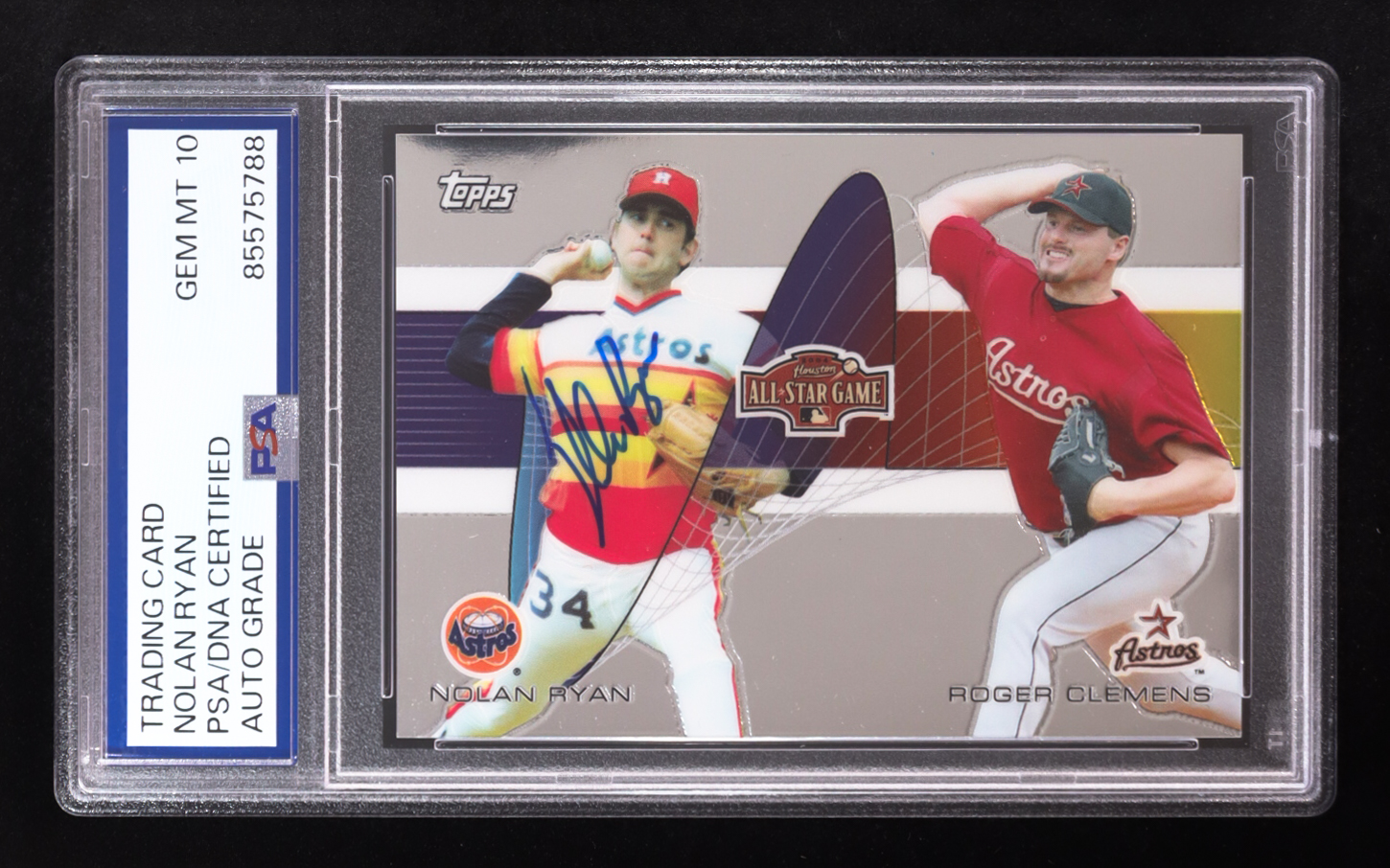 Nolan Ryan Signed 2004 Topps All-Star Game With Roger Clemens #12 (PSA 10) at PristineAuction.com Nolan Ryan Signed 2004 Topps All-Star Game With Roger Clemens #12 (PSA 10) at PristineAuction.com