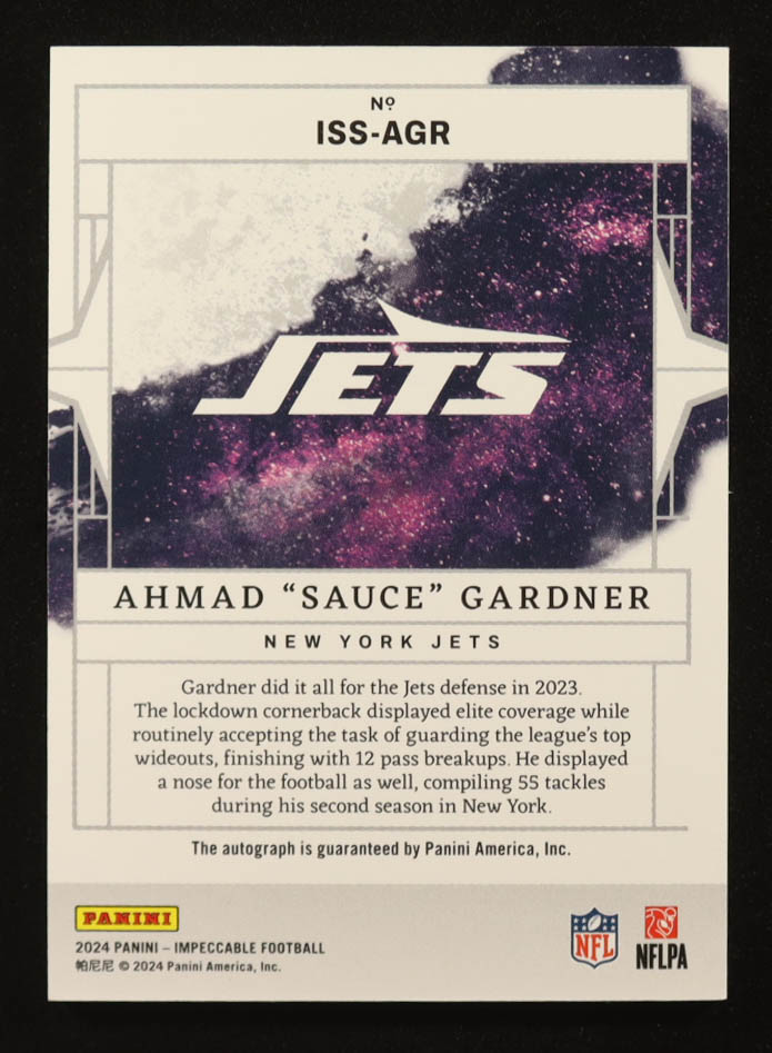 Sauce Gardner 2024 Panini Impeccable Impeccable Stars Bronze Auto #11/25 at PristineAuction.com Sauce Gardner 2024 Panini Impeccable Impeccable Stars Bronze Auto #11/25 at PristineAuction.com