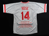 Pete Rose Signed Career Highlight Stat Jersey (JSA & Rose) at PristineAuction.com