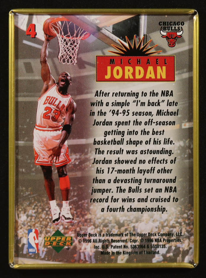 Michael Jordan 1996 Upper Deck Jordan Metal #4 at PristineAuction.com Michael Jordan 1996 Upper Deck Jordan Metal #4 at PristineAuction.com