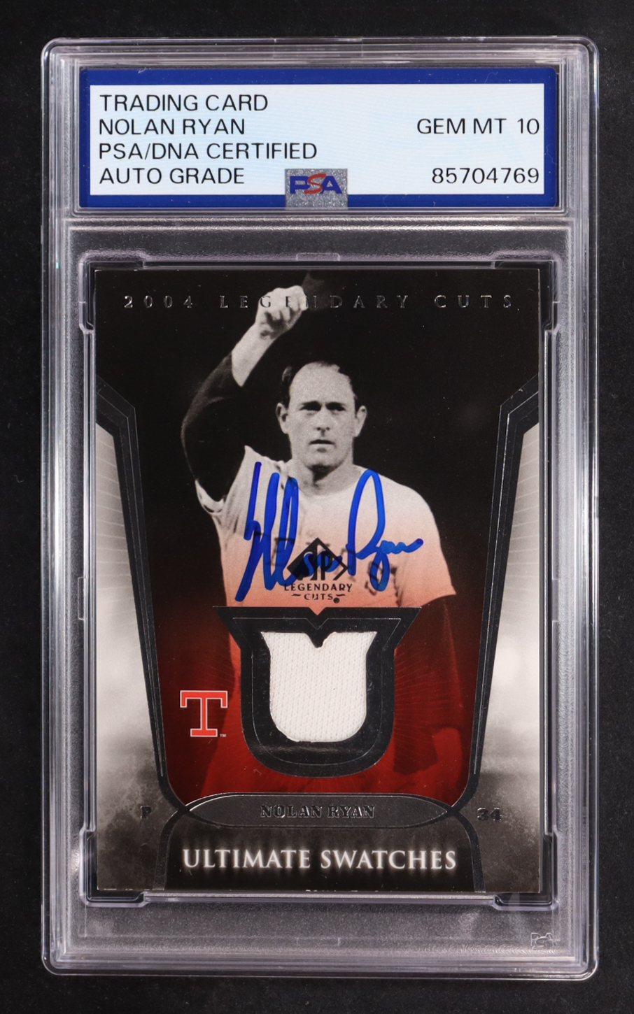 Nolan Ryan Signed 2004 Upper Deck Legendary Cuts Ultimate Swatches #US-NR (PSA 10) at PristineAuction.com Nolan Ryan Signed 2004 Upper Deck Legendary Cuts Ultimate Swatches #US-NR (PSA 10) at PristineAuction.com