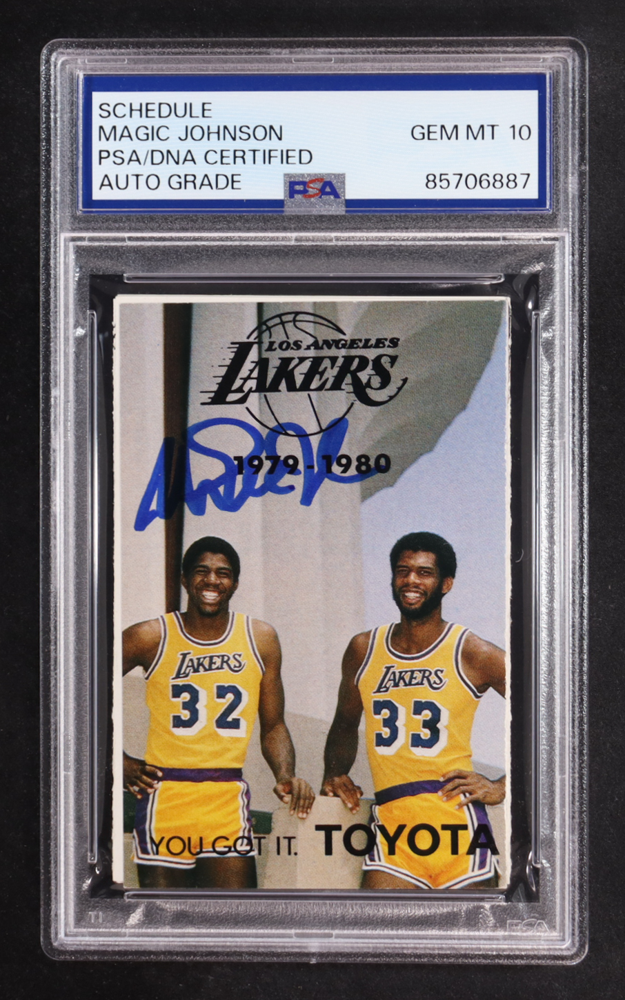 Magic Johnson Signed 1979-80 Lakers Schedule Booklet RC (PSA | Autograph Graded PSA 10) at PristineAuction.com Magic Johnson Signed 1979-80 Lakers Schedule Booklet RC (PSA | Autograph Graded PSA 10) at PristineAuction.com