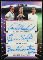 Carla Overbeck / Hope Solo / Brandi Chastain 2025 Leaf Metal Women Of Sport Trios Silver Autographs #T5 #2/5 at PristineAuction.com